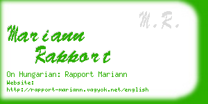 mariann rapport business card